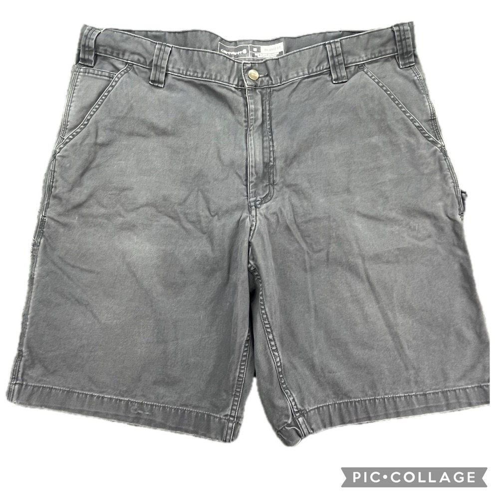 Carhartt Mens Size 40 Rugged Flex Relaxed Fit Canvas Utility Work Shorts‎ Gray